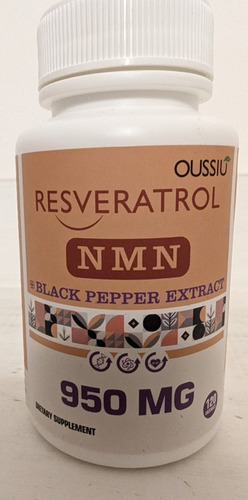 Nmn & Resveratrol 950mg X Capsula X 120 Caps Dura 4 Meses Us