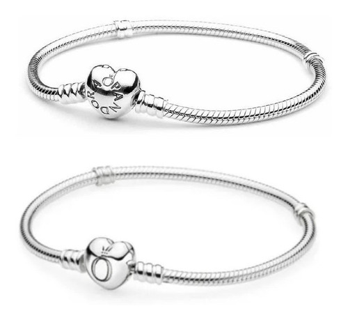 Imagen 1 de 10 de Pulsera Pandora Corazón 100% Original Ale Plata 925