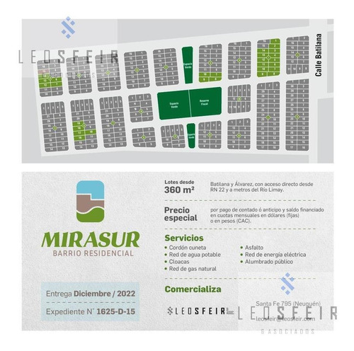Imagen 3 de 13 de Venta De Lote 360m2 Subdivisible En Plottier - Mirasur