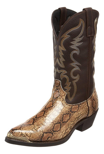 Botas Cowboy De Tacón Con Estampado De Serpiente