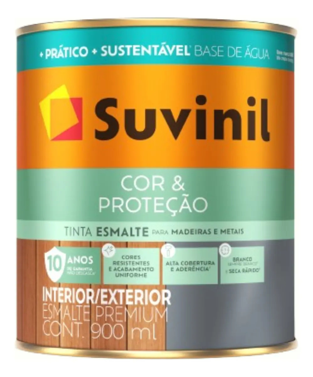 Esmalte Base De Água Branco Acetinado 900 Ml Suvinil