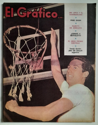 Revista El Grafico 2463 Tomas Sandor Basquet 1966