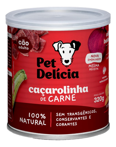 Ração Úmida Pet Delícia Caçarolinha De Carne Cães 320g