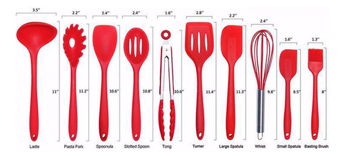 Juego De Utensilios De Cocina De Silicona De 10 Piezas Con A