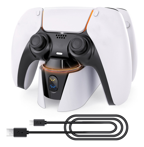 Cargador Rápido Dual Gamepad Para Controladores De Ps5