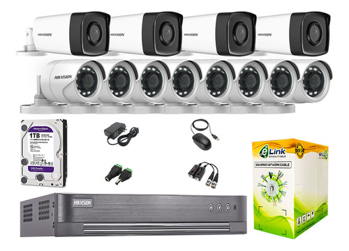 Cámaras Seguridad Exterior Kit 12 It3f Full Hd Disco 1tb Wd