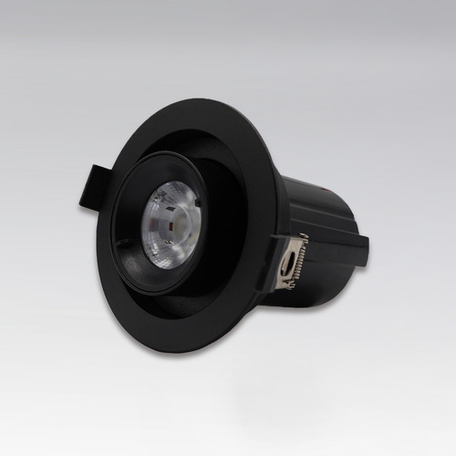 Luminaria Sobreponer Techo Aro + Cilindro Dirigible Inclinación 45° + Rotación Manual 350° Aluminio Negro 10w Interior Ip20 Blanco Cálido Ar7 Lite Ade-705