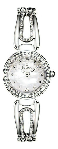 Reloj Bulova Mujer Cristal Nacar Clásico Esclava 96l126 Color De La Malla Plateado Color Del Bisel Plateado Color Del Fondo Plateado