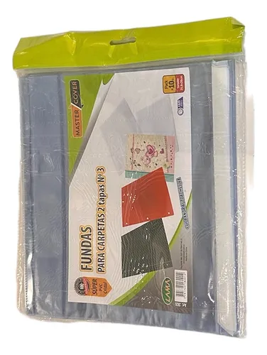 comprar Funda Protector Carpeta 2 Tapas Nº3 Escolar X 10 Unid Lama Color Cristal