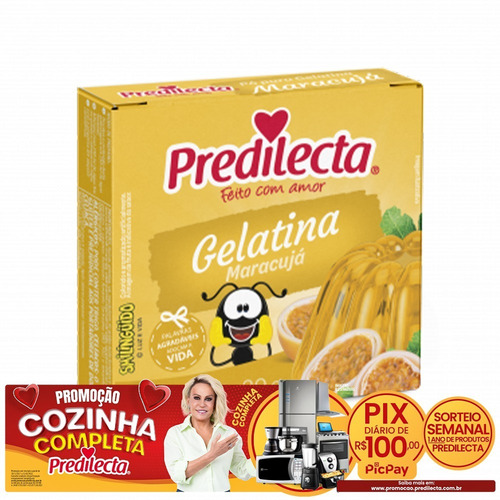 Imagem 2 de 2 de Gelatina Em Pó Marcujá 20g Predilecta
