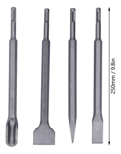 Cinzel Perfurador, 4 Unidades, 40 Cm, 250 Mm, Para