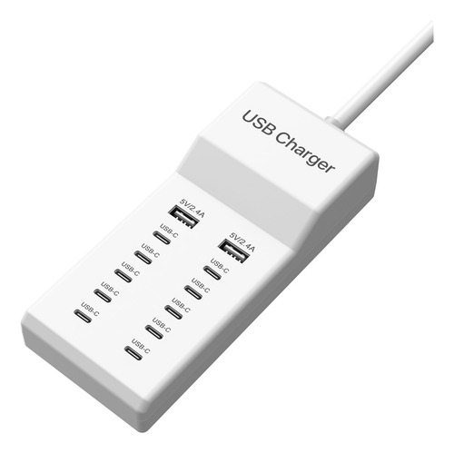 Cargador Usb C Múltiple 12 Puertos 60 W Compatible iPhone Ip
