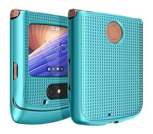  Funda Motorola Razr 5g Flip Azul Claro Rigida Delgada Case 