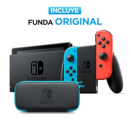 Nintendo Switch V1.1 32gb Standard Neón + Funda Original (Reacondicionado)