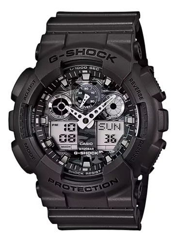 Reloj Casio G-shock Ga-100cf-8a Para Hombre Correa Negro Bisel Negro Fondo Gris