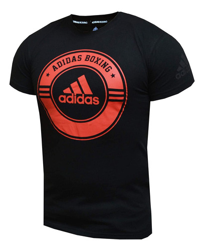 Playera Deportiva adidas Box Negra Estampada