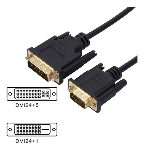 Cabo Dvi-d 24+5 Macho X Vga Macho 1,5m Para Monitor