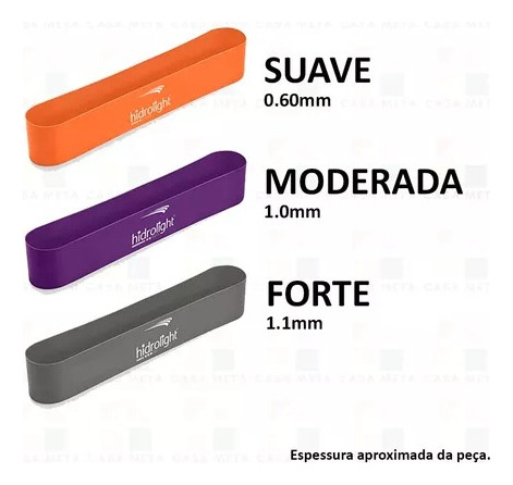 Kit 3 Faixas Elásticas Tpe Hidrolight - Mini Band