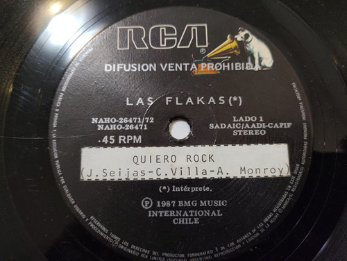 Vinilo Single De Las Flakas -- Quiero Rock - ( B144