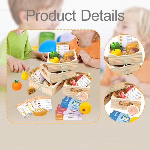 Juguetes De Comida Para Jugar, Juego De Cocina De Madera,