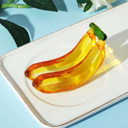 Estatuilla De Fruta, Adorno De 90x38mm Dos Plátanos