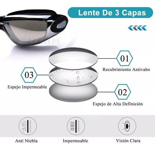 6 En 1 Kit Gafas De Natación Protección Uv Antiempaño Gogles