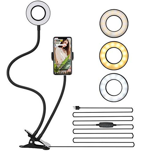 Luz Anillo Selfie Soporte Telefono Movil Lazy Bracket Led