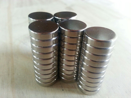 Imanes Neodimio De 12 X 3 Mm, Niquelados-pack De 50