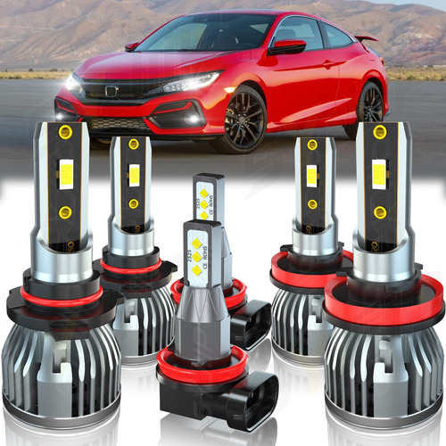 Syjiip Para Faro Delantero Led Honda Civic Haz Alto Luz Ma