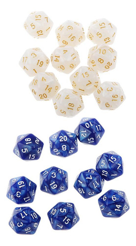 20pcs D20 Dados Poliédricos De 2 Colores Para Enseñanza De