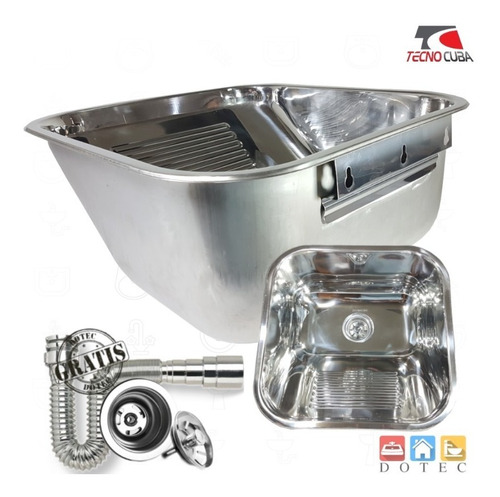 Tanque Inox Para Fixação Em Parede Com Parafusos 40x40x22cm