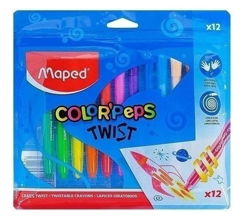 Crayones Ceras Retractil Maped Twist X12 Colores Arte