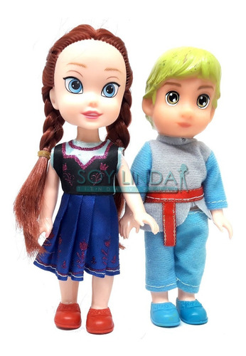 Set Muñeca Frozen Ana Y Kristoff 15cm Articuladas Hermosas