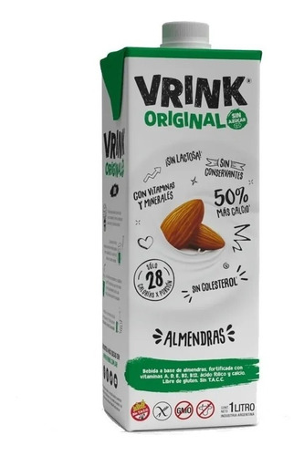 Leche De Almendras Vrink Original 1 Lts Pack 24 Unidades