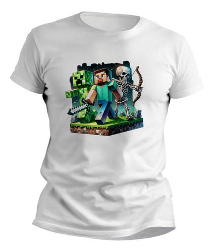 Remeras Minecraft Adultos Estampados Originales - 7558