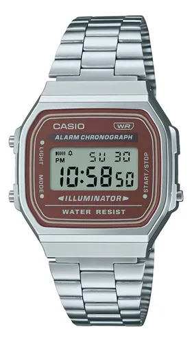 Relógio Unissex Casio Vintage A168wa-5aydf-sc Prata Prata Prata