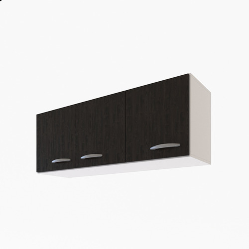 Alacena Melamina Cocina Lavadero Oficina Armario 1,20 Mt Color Blanco Con Roble Termo Negro
