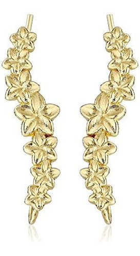 Aros Plumeria 18k De Plata Est. Y Chapados En Oro