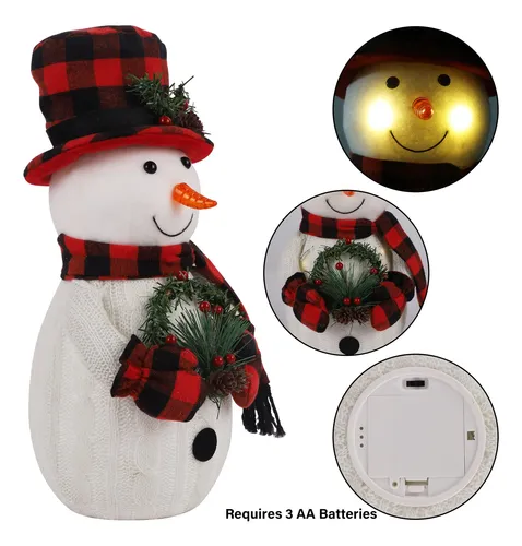 Sancodee Muneco De Nieve Iluminado De Navidad, Muneco De Nie