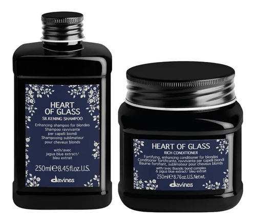 Dúo Heart Of Glass Shampoo Y Rich Conditioner Davines 250 Ml