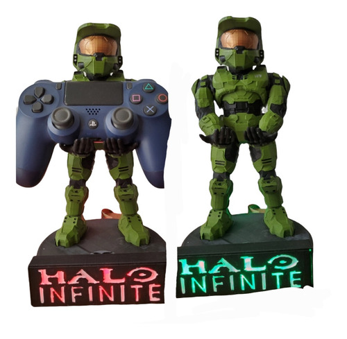 Soporte Control Xbox Play Halo Máster Chief Con Luces Led