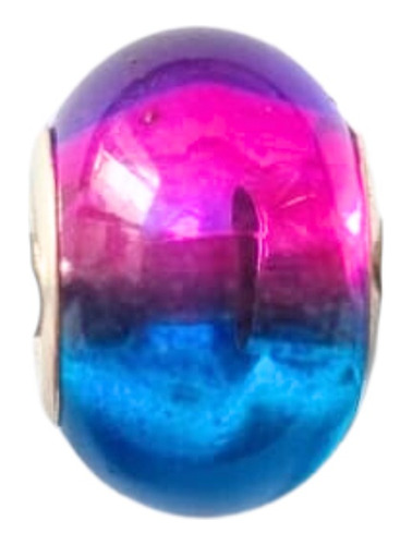 Dije Murano Morado Azul Acero Inoxidable Compatible Pando