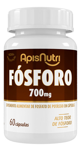 Suplemento Em Cápsulas Apisnutri Encapsulados Alimentar Fósforo Minerais/vitaminas Sabor Natural Em Pote De 200g 60 Un