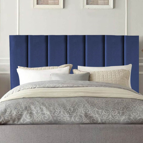 Cabeceira Estofada Cama Solteiro 90 Cm Sophia Carla Suede Cor Azul-marinho
