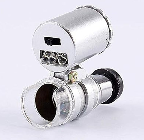 Mini Microscopio Bolsillo 60x  Con Luz Led Y Uv B19