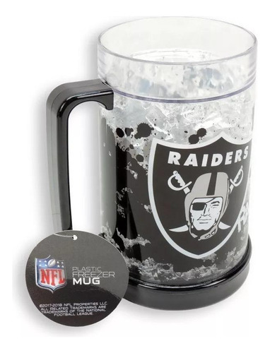 Caneca Chopp Nfl Los Angeles Raiders Gel Congelante 490ml