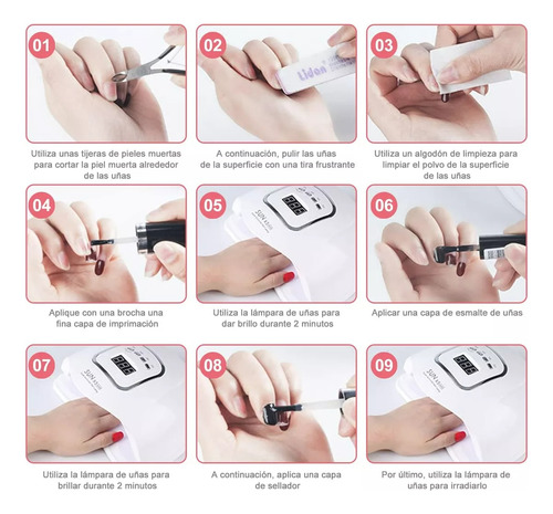 Lámpara De Secador De Uñas Led De Gel Esmalte Profesional 5