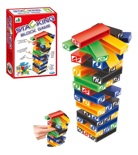 Juego De Mesa Bloques Apilables Torre Ladrillos Didactico