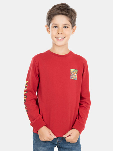 Polera Kids California Rojo Niño Maui And Sons