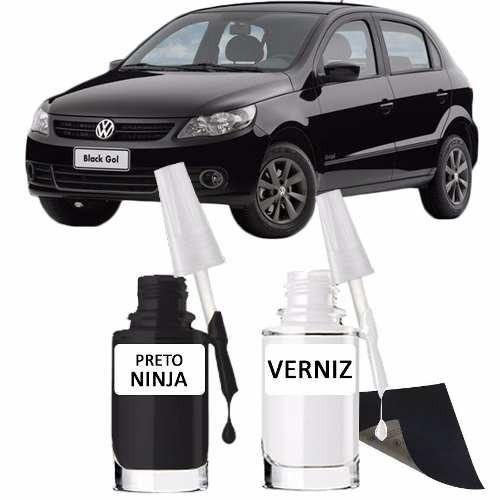 Tinta Tira Risco Automotivo Volkswagen Gol Cor Preto Ninja